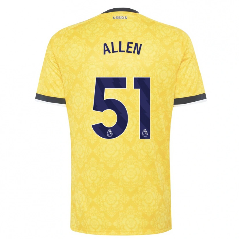 Danxen Mujer Camiseta Charlie Allen #51 Amarillo Blanco Negro 2ª Equipación 2026/27 La Camisa