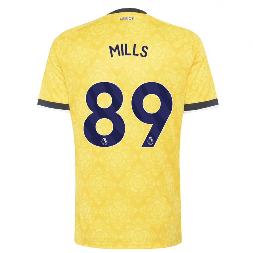 Danxen Mujer Camiseta Callum Mills #89 Amarillo Blanco Negro 2ª Equipación 2026/27 La Camisa