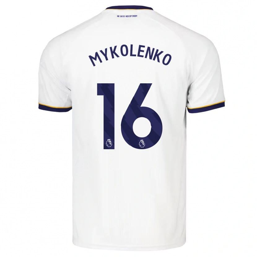 Danxen Mujer Camiseta Vitaliy Mykolenko #16 Azulmedianoche Blanco Amarillo 2ª Equipación 2026/27 La Camisa