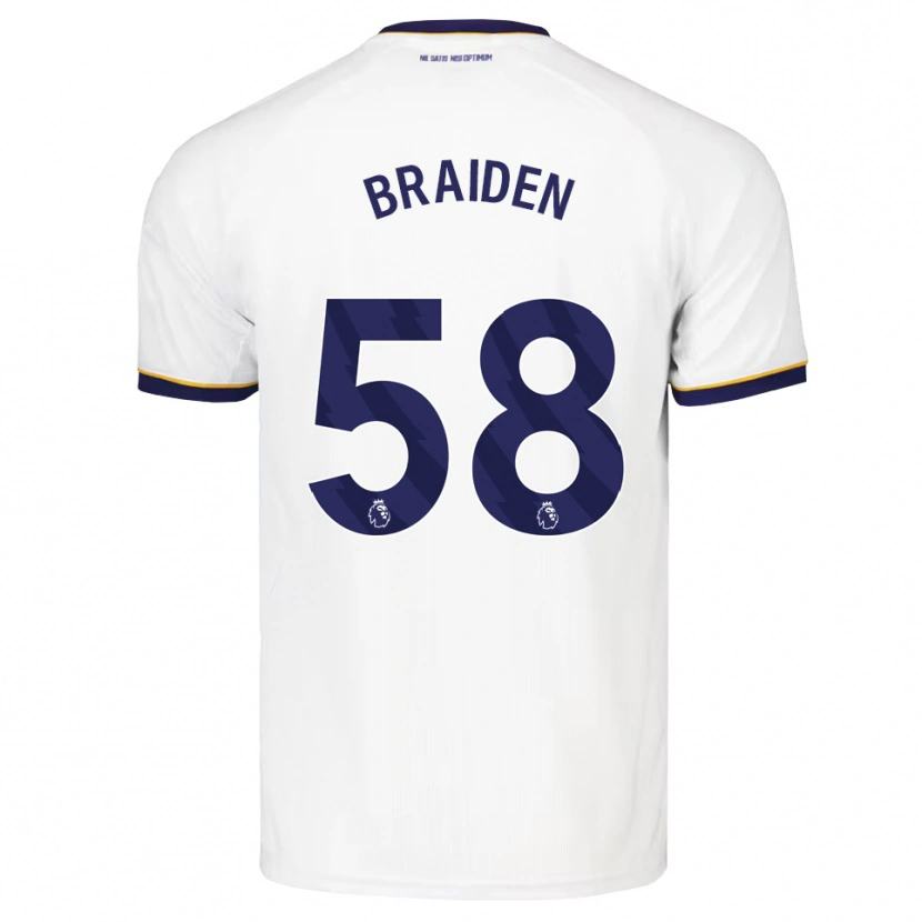 Danxen Mujer Camiseta Braiden Graham #58 Azulmedianoche Blanco Amarillo 2ª Equipación 2026/27 La Camisa