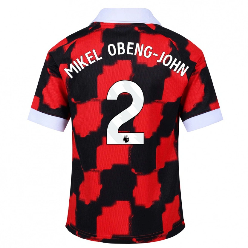 Danxen Mujer Camiseta Joe Mikel Obeng-John #2 Rojo Blanco Negro 2ª Equipación 2026/27 La Camisa