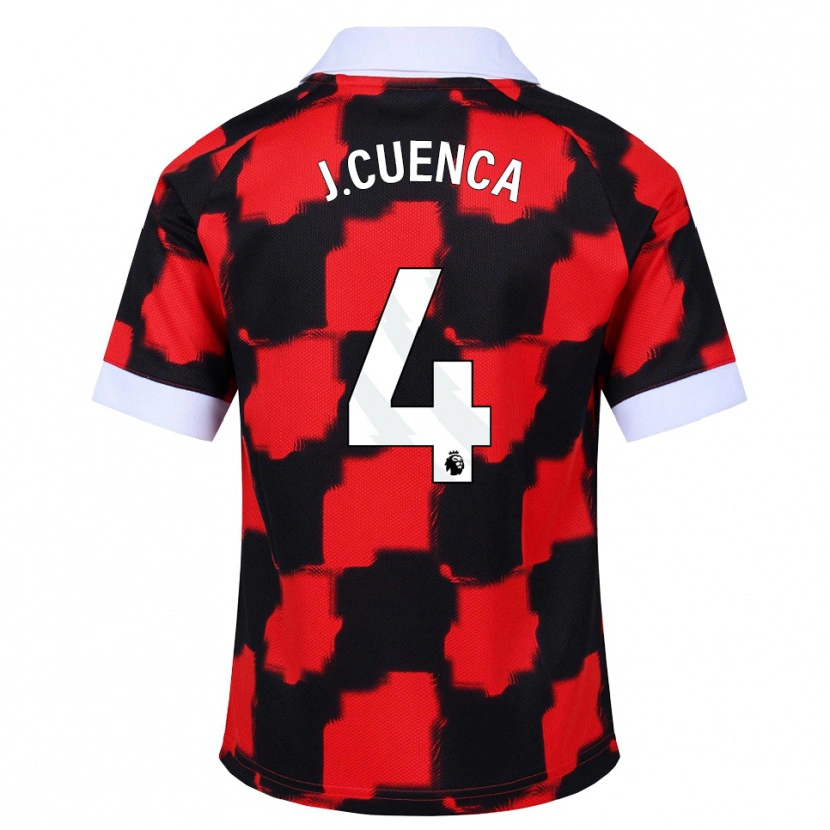 Danxen Mujer Camiseta Jorge Cuenca #4 Rojo Blanco Negro 2ª Equipación 2026/27 La Camisa