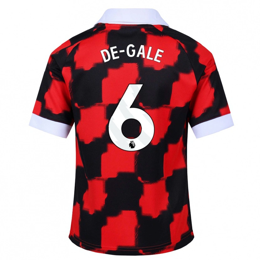 Danxen Mujer Camiseta Dylan De-Gale #6 Rojo Blanco Negro 2ª Equipación 2026/27 La Camisa