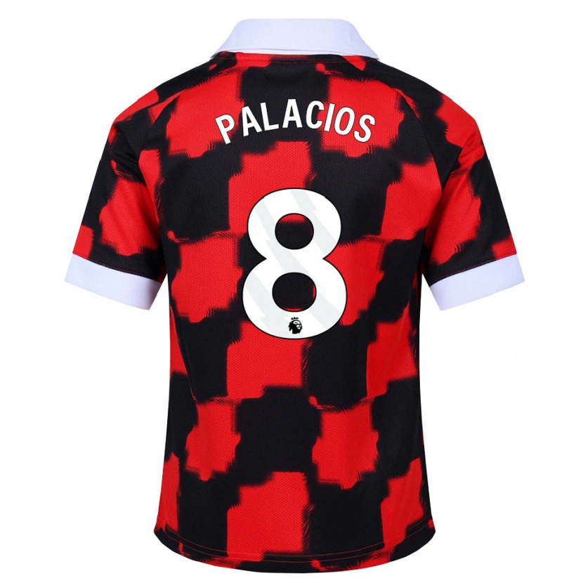 Danxen Mujer Camiseta César Palacios #8 Rojo Blanco Negro 2ª Equipación 2026/27 La Camisa