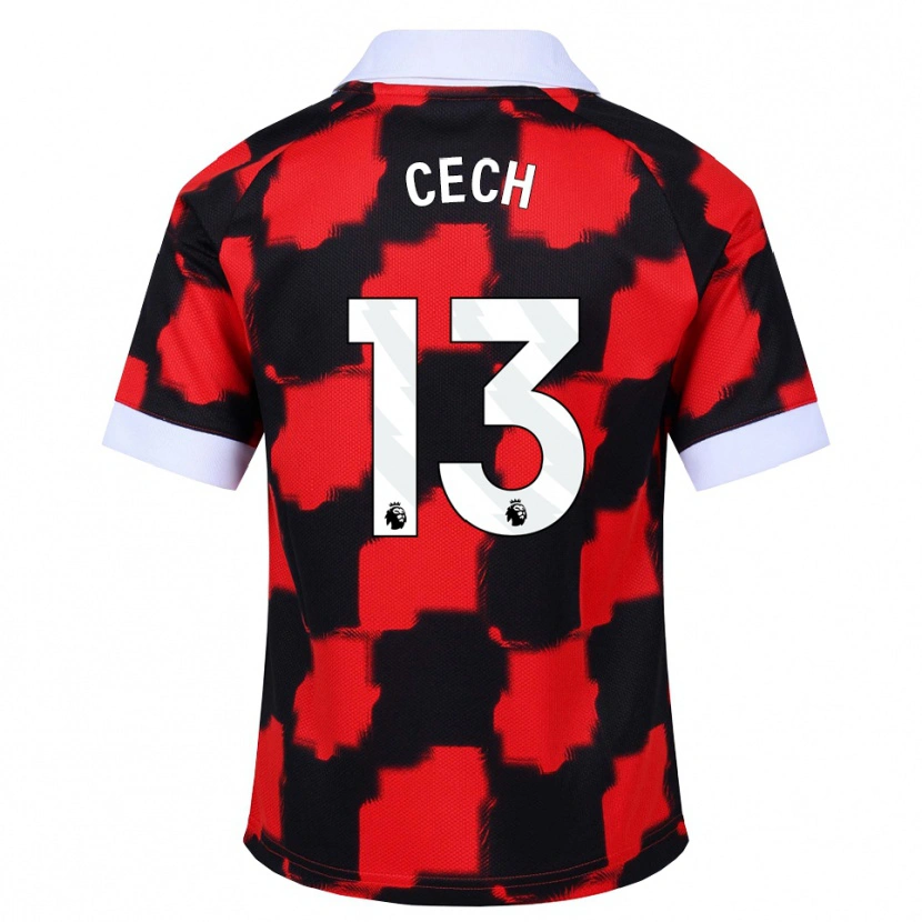 Danxen Mujer Camiseta Damian Cech #13 Rojo Blanco Negro 2ª Equipación 2026/27 La Camisa