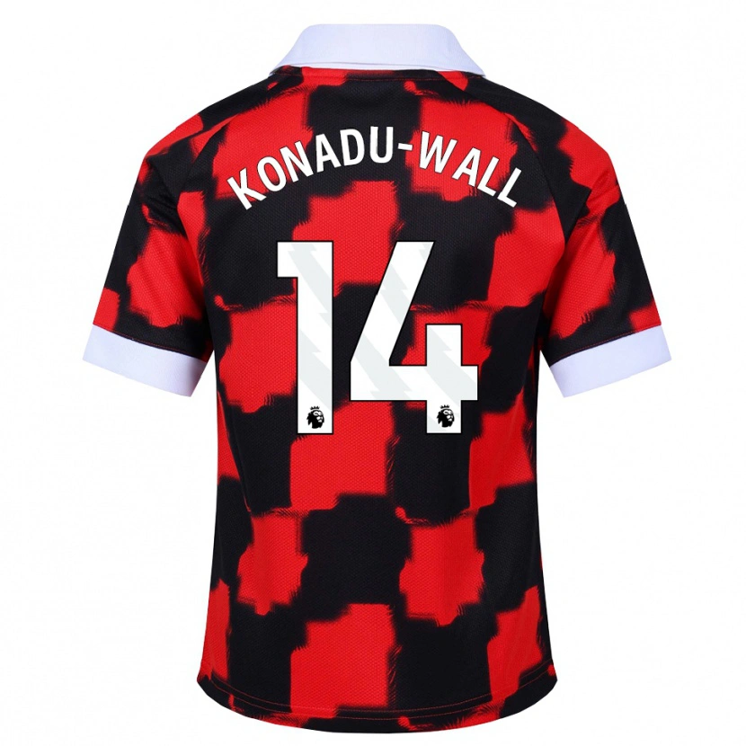 Danxen Mujer Camiseta Lewis Konadu-Wall #14 Rojo Blanco Negro 2ª Equipación 2026/27 La Camisa