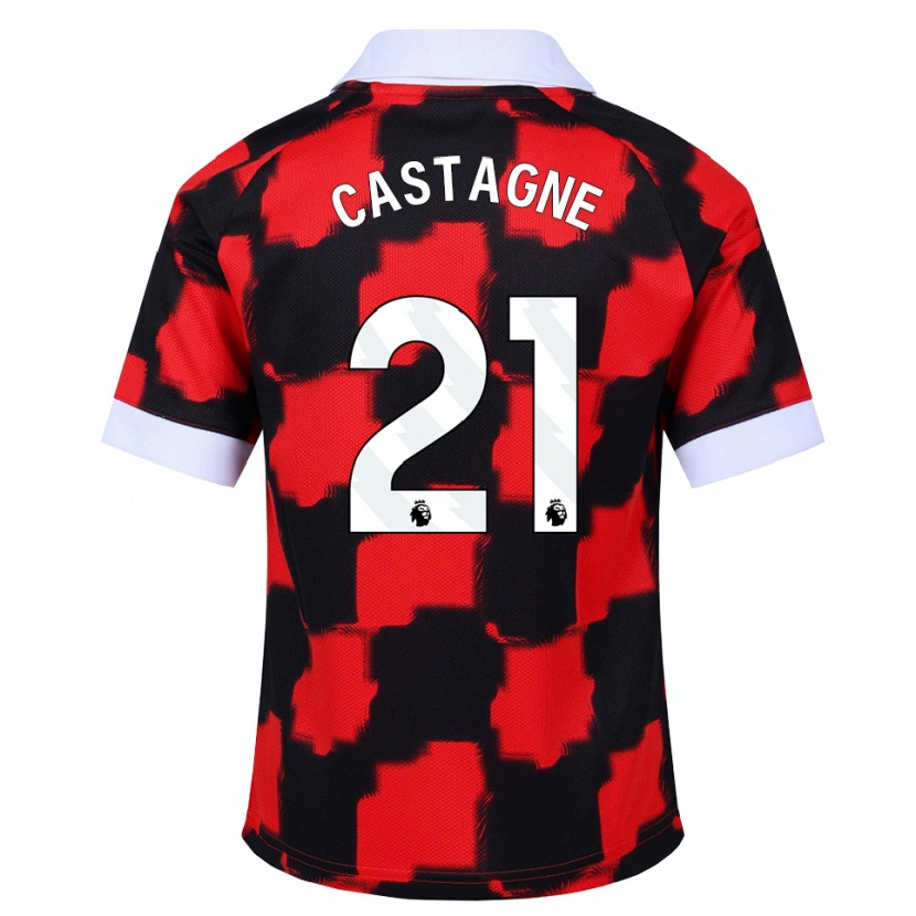 Danxen Mujer Camiseta Timothy Castagne #21 Rojo Blanco Negro 2ª Equipación 2026/27 La Camisa
