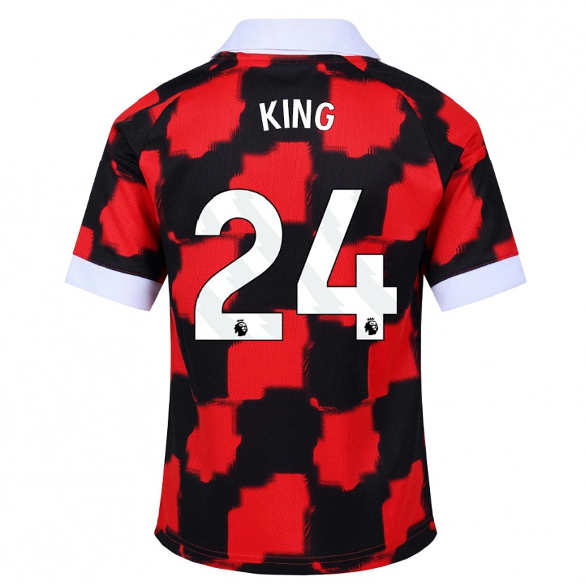 Danxen Mujer Camiseta Josh King #24 Rojo Blanco Negro 2ª Equipación 2026/27 La Camisa