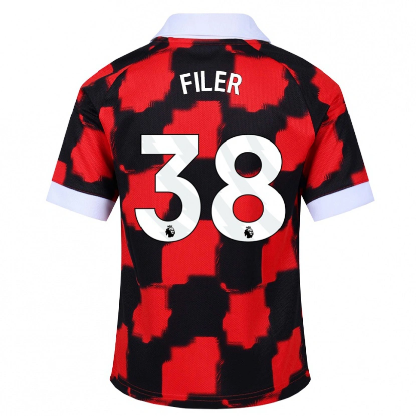 Danxen Mujer Camiseta Maddie Filer #38 Rojo Blanco Negro 2ª Equipación 2026/27 La Camisa