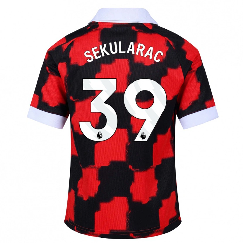 Danxen Mujer Camiseta Kristian Sekularac #39 Rojo Blanco Negro 2ª Equipación 2026/27 La Camisa