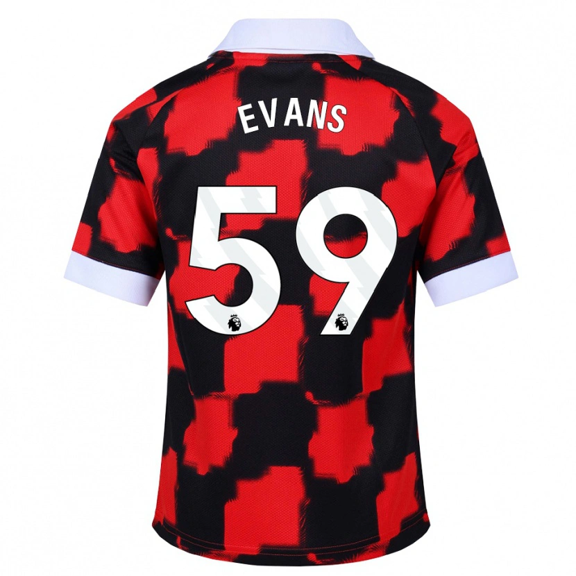 Danxen Mujer Camiseta Aidan Evans #59 Rojo Blanco Negro 2ª Equipación 2026/27 La Camisa