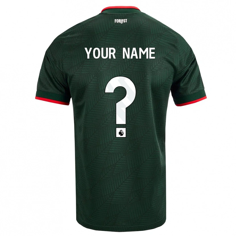 Danxen Mujer Camiseta Su Nombre #0 Verdeoscuro Rojo 2ª Equipación 2026/27 La Camisa