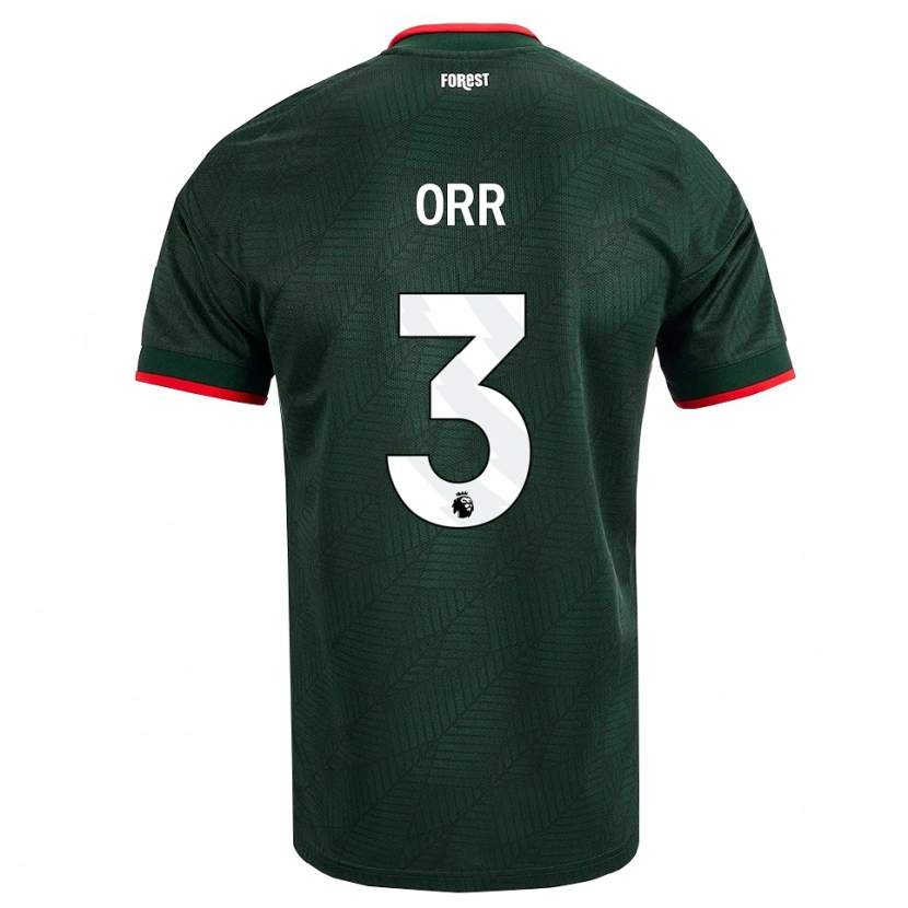Danxen Mujer Camiseta Matthew Orr #3 Verdeoscuro Rojo 2ª Equipación 2026/27 La Camisa