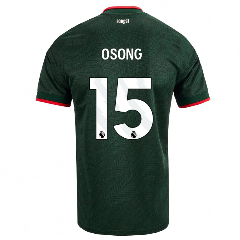 Danxen Mujer Camiseta Detlef Esapa Osong #15 Verdeoscuro Rojo 2ª Equipación 2026/27 La Camisa