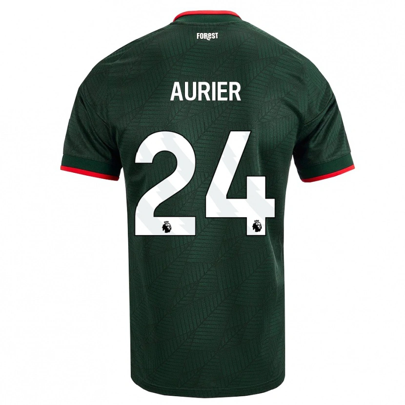 Danxen Mujer Camiseta Serge Aurier #24 Verdeoscuro Rojo 2ª Equipación 2026/27 La Camisa