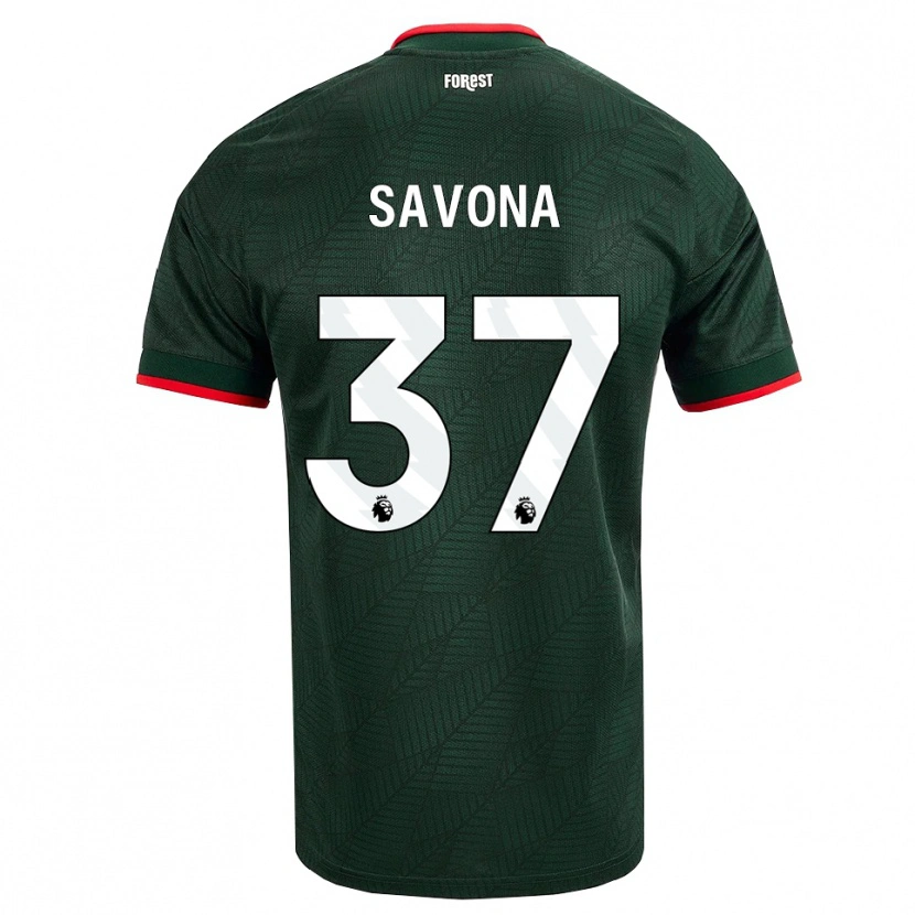 Danxen Mujer Camiseta Nicolò Savona #37 Verdeoscuro Rojo 2ª Equipación 2026/27 La Camisa