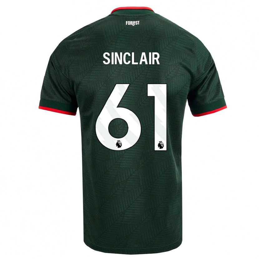 Danxen Mujer Camiseta Jimmy Sinclair #61 Verdeoscuro Rojo 2ª Equipación 2026/27 La Camisa