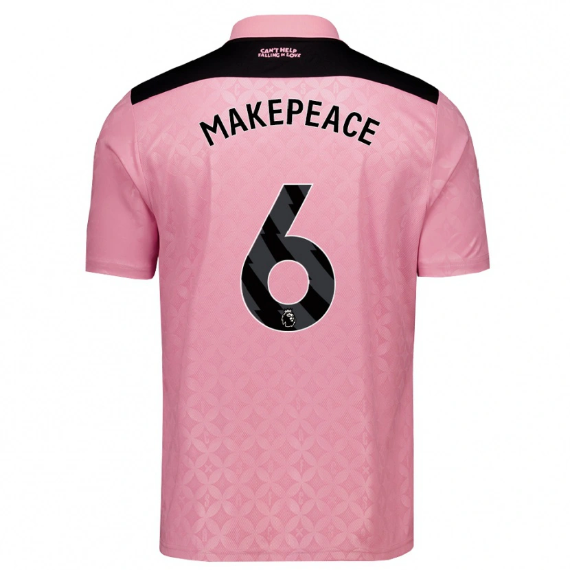 Danxen Mujer Camiseta Joe Makepeace #6 Rosaclaro Negro 2ª Equipación 2026/27 La Camisa