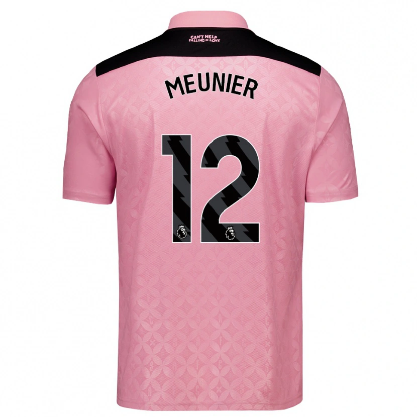 Danxen Mujer Camiseta Thomas Meunier #12 Rosaclaro Negro 2ª Equipación 2026/27 La Camisa