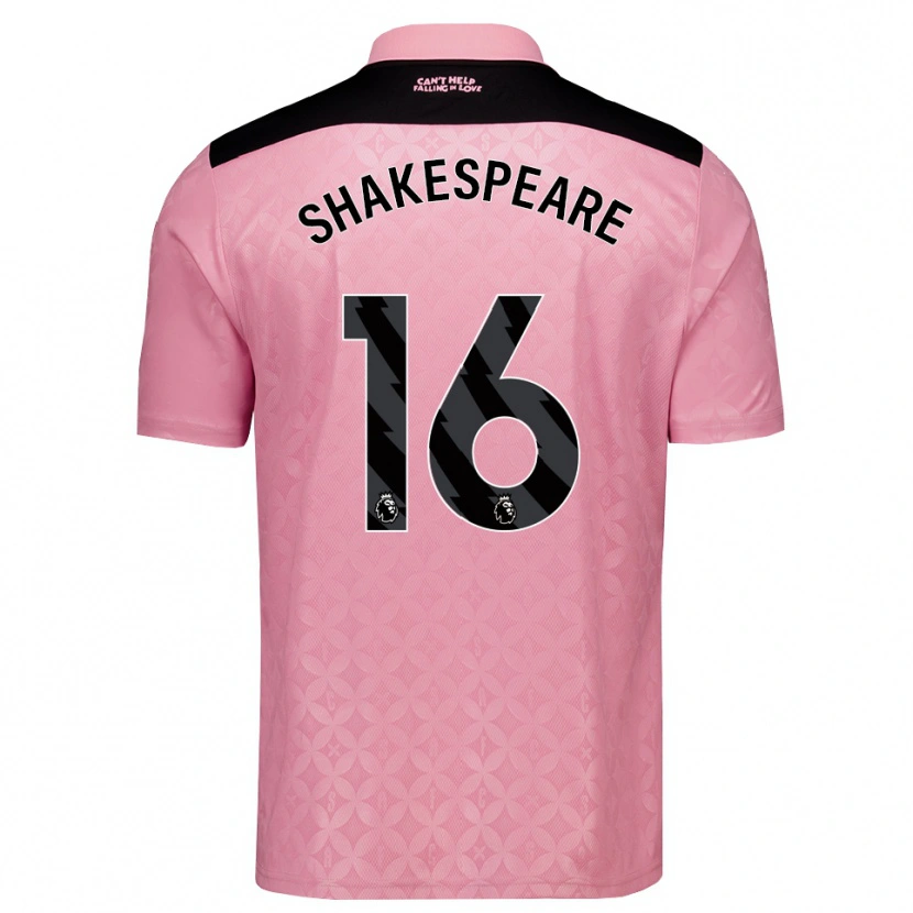 Danxen Mujer Camiseta Caleb Shakespeare #16 Rosaclaro Negro 2ª Equipación 2026/27 La Camisa