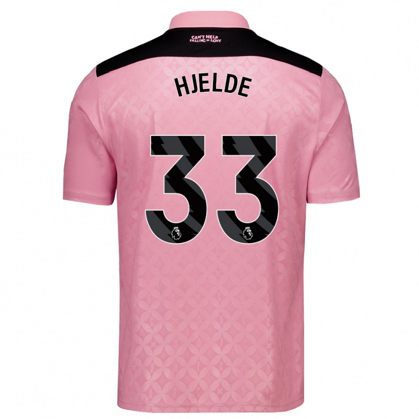 Danxen Mujer Camiseta Leo Fuhr Hjelde #33 Rosaclaro Negro 2ª Equipación 2026/27 La Camisa