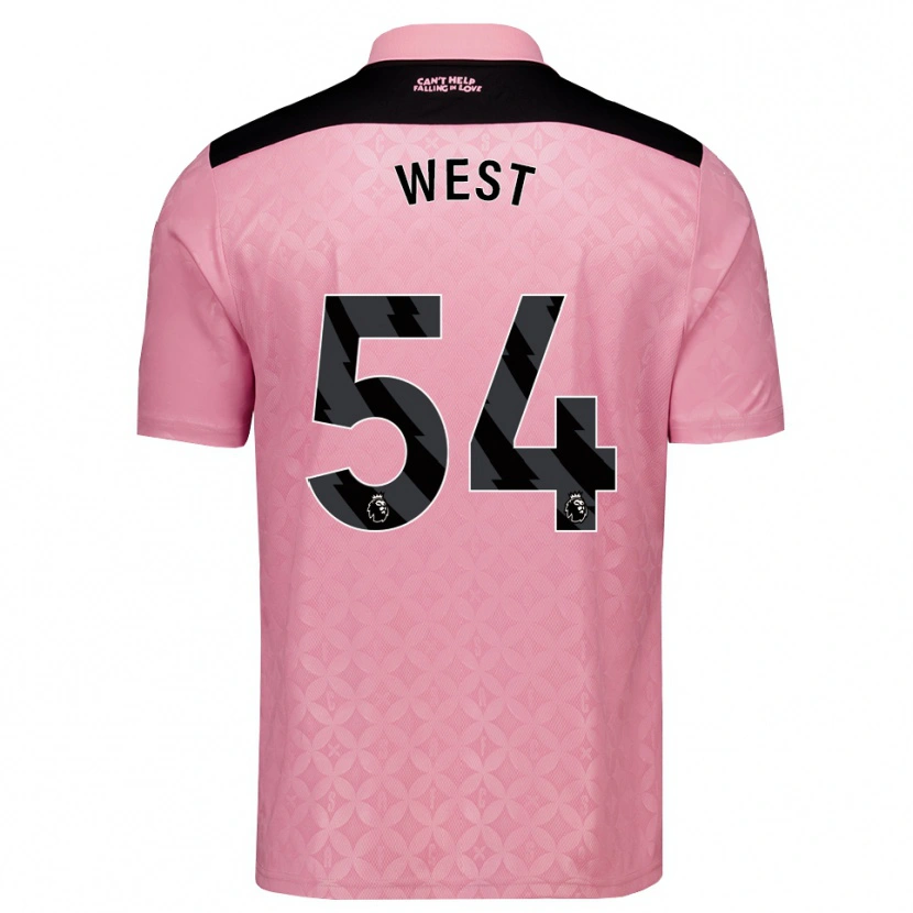 Danxen Mujer Camiseta Ella West #54 Rosaclaro Negro 2ª Equipación 2026/27 La Camisa