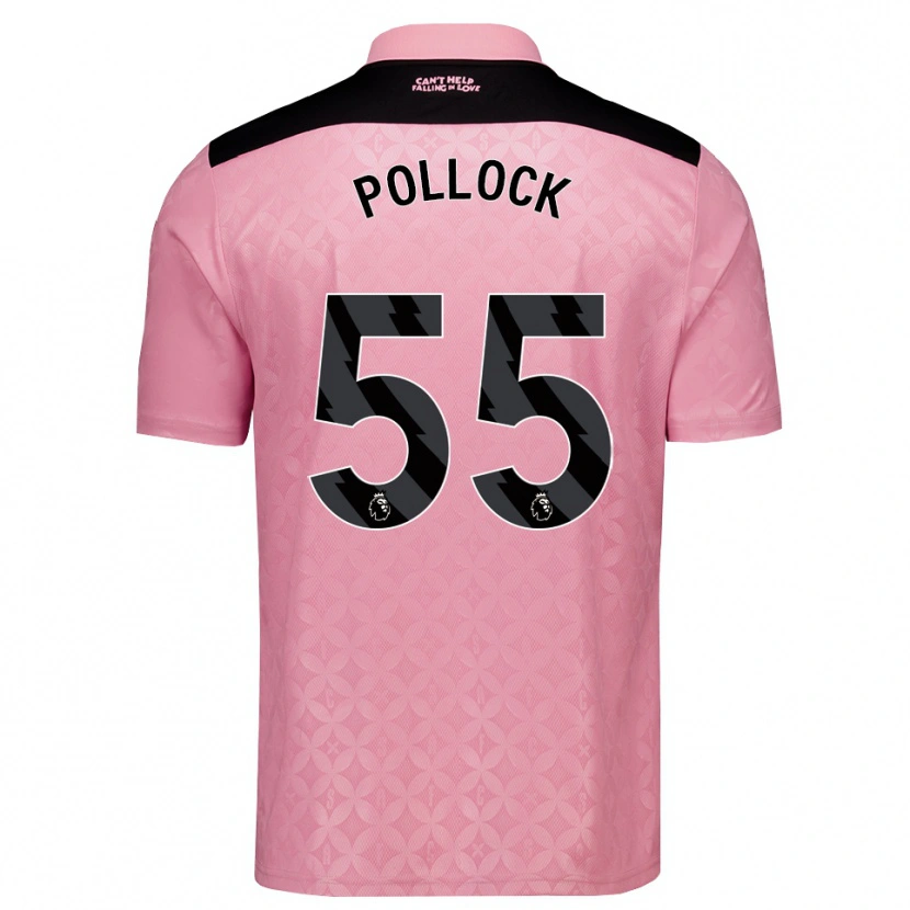 Danxen Mujer Camiseta Alfie Pollock #55 Rosaclaro Negro 2ª Equipación 2026/27 La Camisa