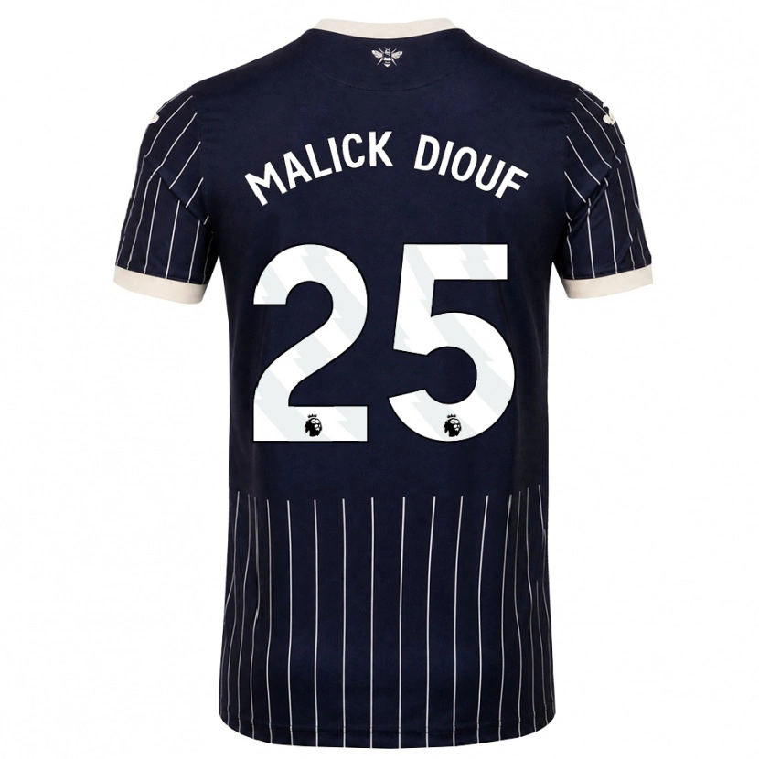 Danxen Mujer Camiseta El Hadji Malick Diouf #25 Negro Blanco 2ª Equipación 2026/27 La Camisa