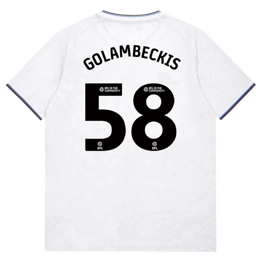 Danxen Mujer Camiseta Airidas Golambeckis #58 Borgoña Blanco 2ª Equipación 2026/27 La Camisa
