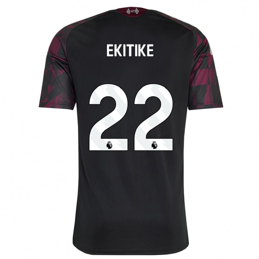 Danxen Mujer Camiseta Hugo Ekitiké #22 Negro Blanco Púrpura Equipación Tercera 2026/27 La Camisa