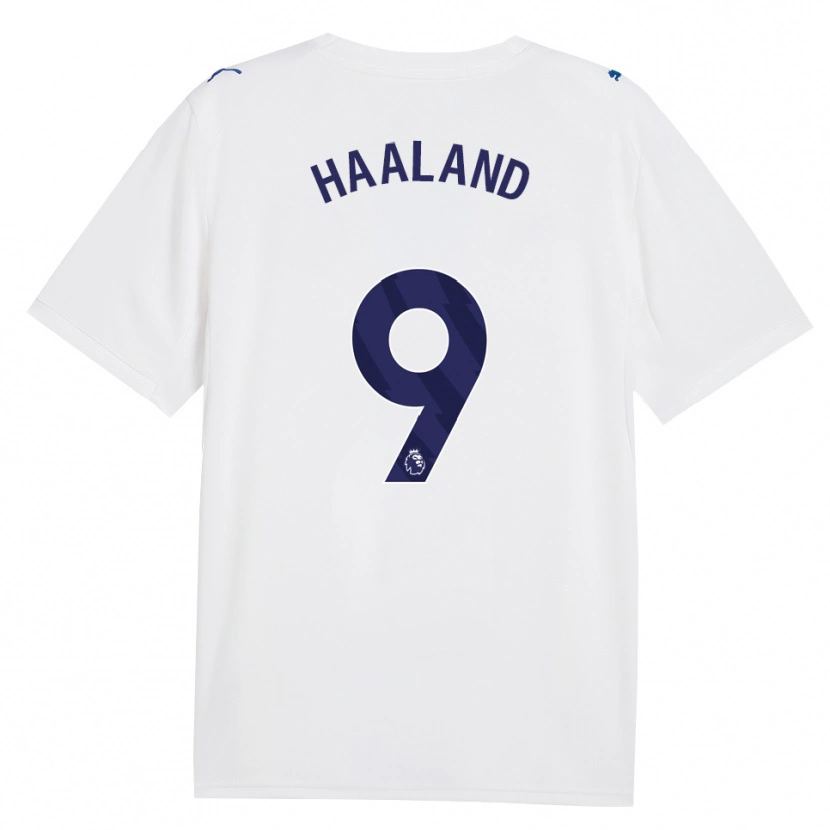 Danxen Mujer Camiseta Erling Haaland #9 Azulmarino Blanco Equipación Tercera 2026/27 La Camisa