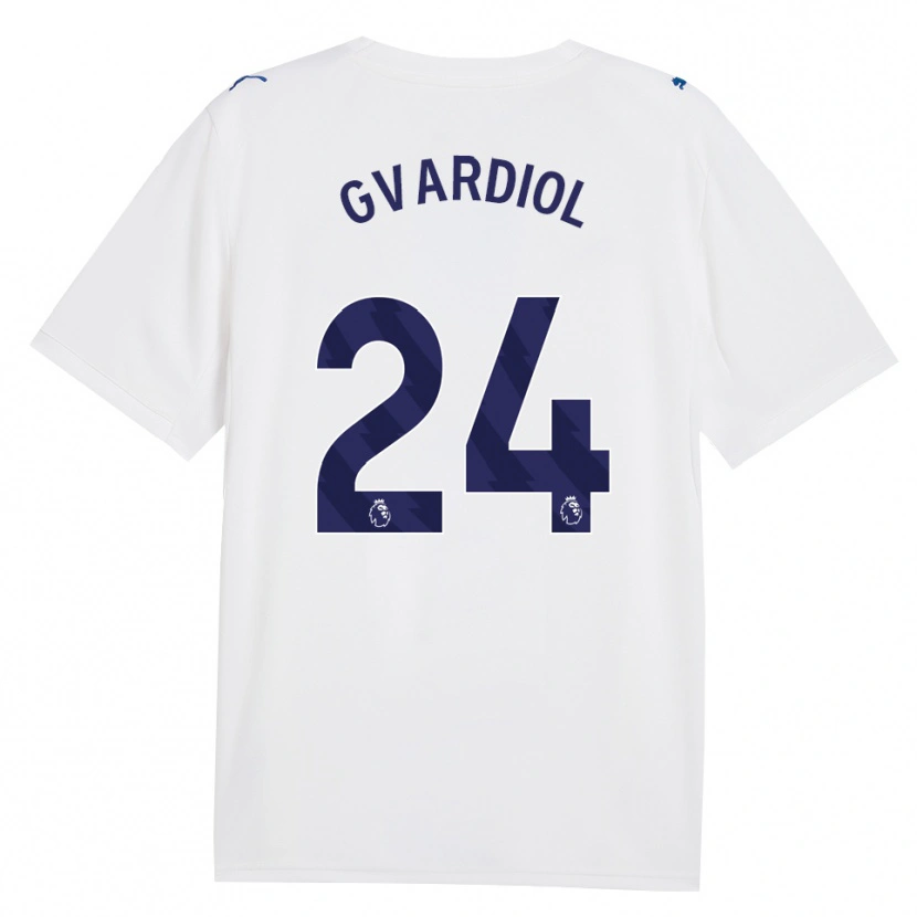 Danxen Mujer Camiseta Josko Gvardiol #24 Azulmarino Blanco Equipación Tercera 2026/27 La Camisa