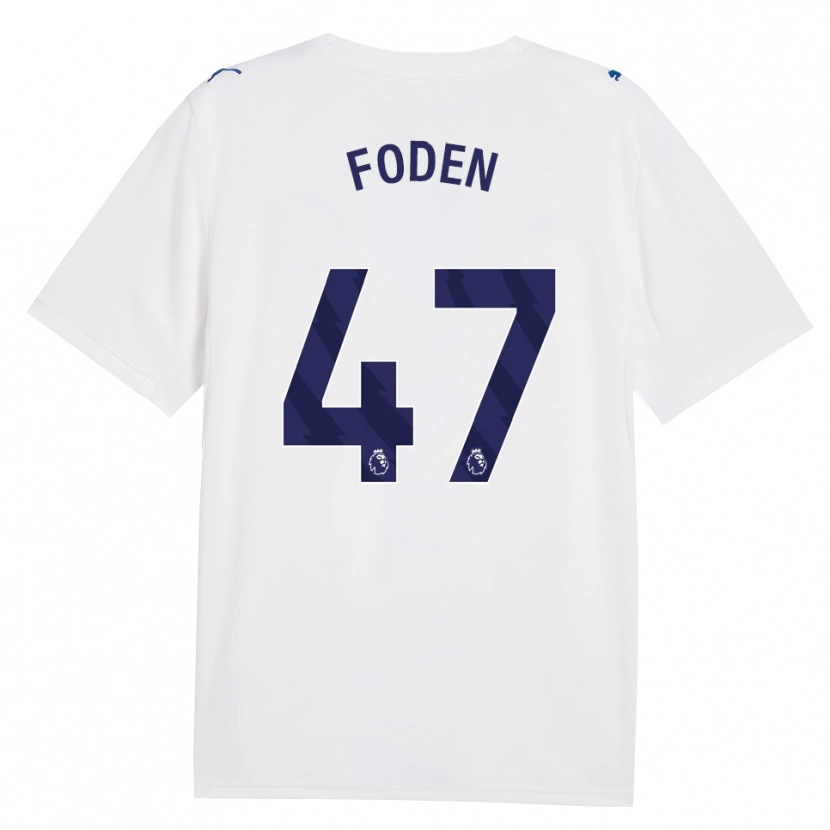 Danxen Mujer Camiseta Phil Foden #47 Azulmarino Blanco Equipación Tercera 2026/27 La Camisa
