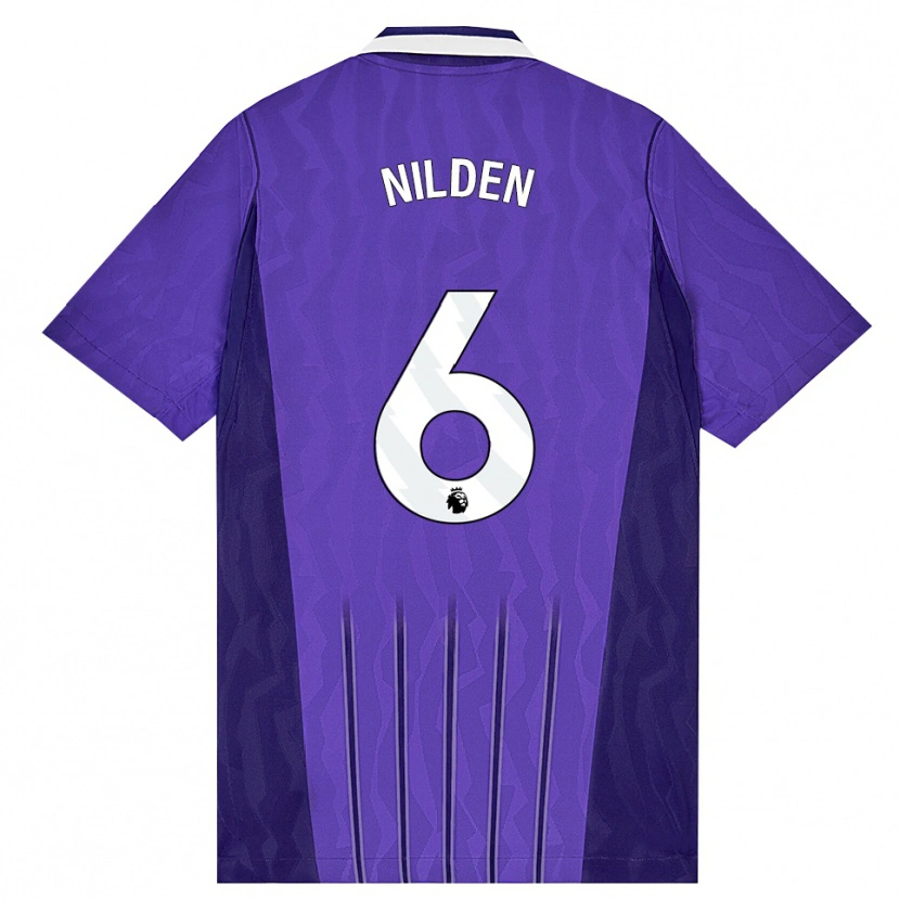 Danxen Mujer Camiseta Amanda Nildén #6 Púrpura Blanco Equipación Tercera 2026/27 La Camisa
