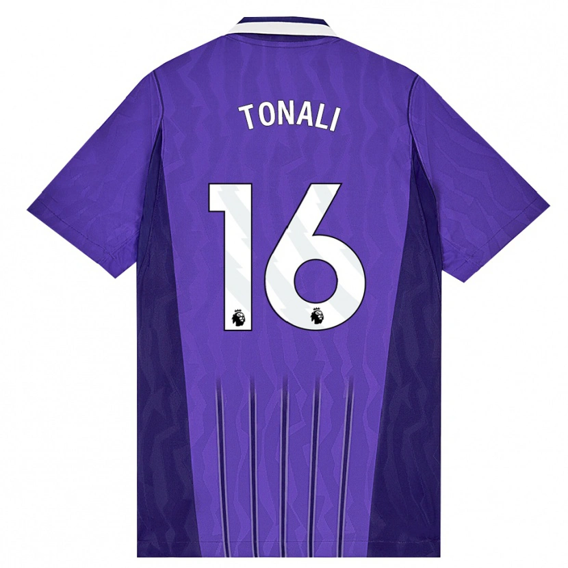 Danxen Mujer Camiseta Sandro Tonali #16 Púrpura Blanco Equipación Tercera 2026/27 La Camisa