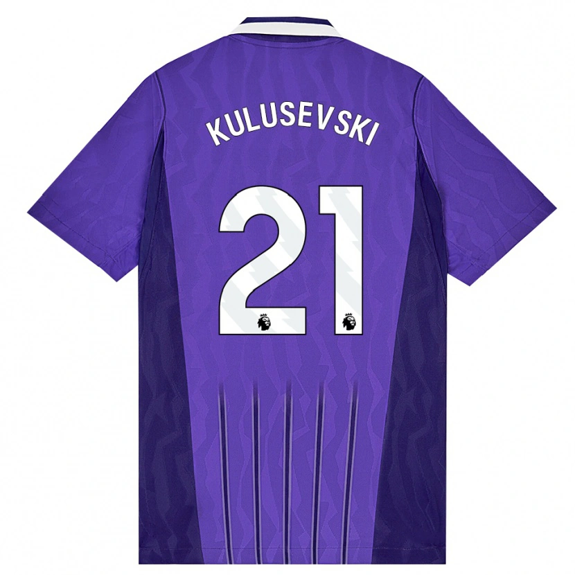 Danxen Mujer Camiseta Dejan Kulusevski #21 Púrpura Blanco Equipación Tercera 2026/27 La Camisa