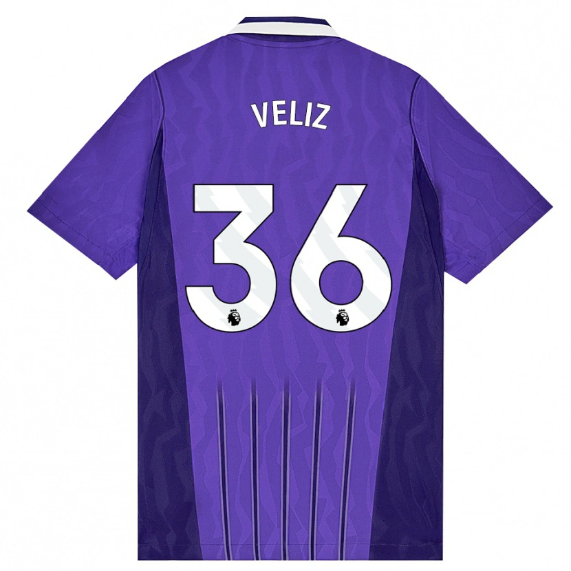 Danxen Mujer Camiseta Alejo Véliz #36 Púrpura Blanco Equipación Tercera 2026/27 La Camisa