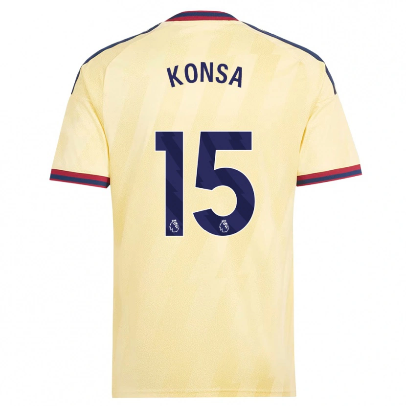 Danxen Mujer Camiseta Ezri Konsa #15 Amarilloclaro Azulmedianoche Equipación Tercera 2026/27 La Camisa