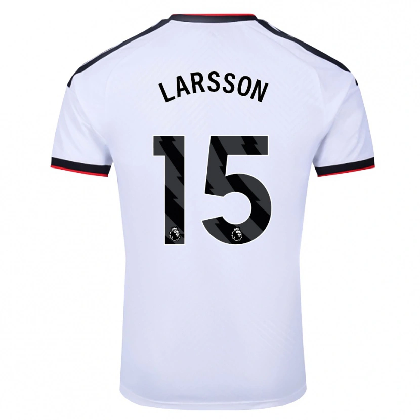 Danxen Mujer Camiseta Hugo Larsson #15 Blanco Negro Rojo 1ª Equipación 2026/27 La Camisa