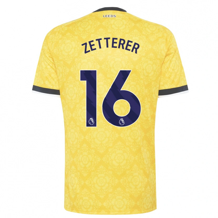 Danxen Mujer Camiseta Michael Zetterer #16 Amarillo Blanco Negro 2ª Equipación 2026/27 La Camisa
