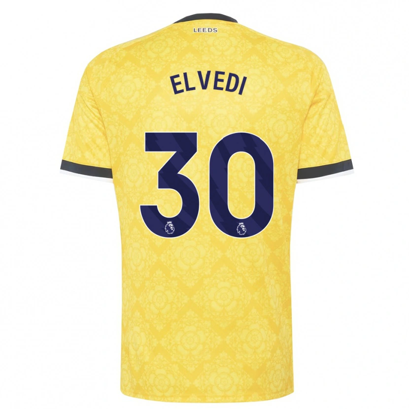 Danxen Mujer Camiseta Nico Elvedi #30 Amarillo Blanco Negro 2ª Equipación 2026/27 La Camisa
