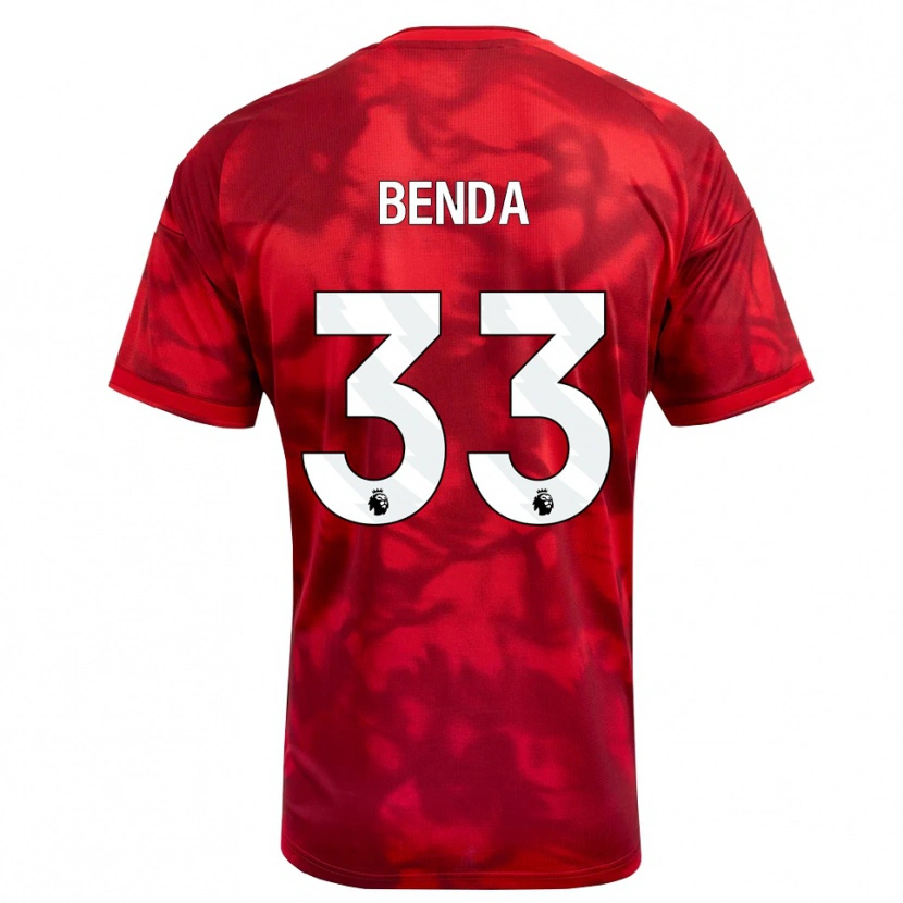 Danxen Mujer Camiseta Steven Benda #33 Carmesí Blanco 1ª Equipación 2026/27 La Camisa