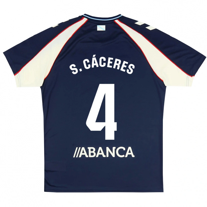 Danxen Niño Camiseta Sebastián Cáceres #4 Azul Real Rojo Blanco 2ª Equipación 2026/27 La Camisa