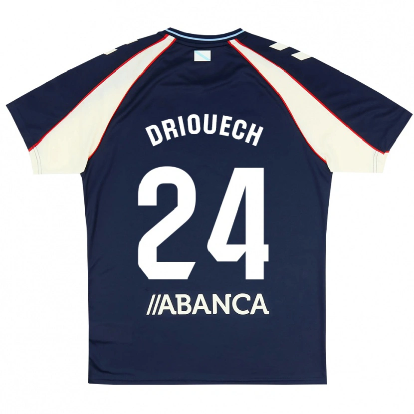 Danxen Niño Camiseta Couhaib Driouech #24 Azul Real Rojo Blanco 2ª Equipación 2026/27 La Camisa