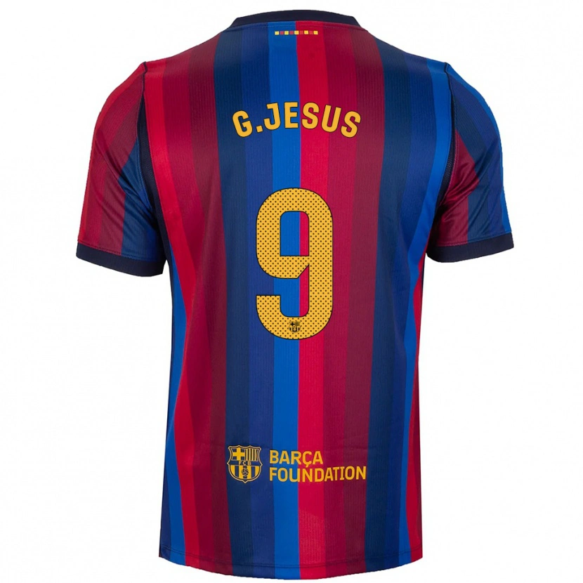 Danxen Niño Camiseta Gabriel Jesus #9 Azul Real Rojo Amarillo 1ª Equipación 2026/27 La Camisa