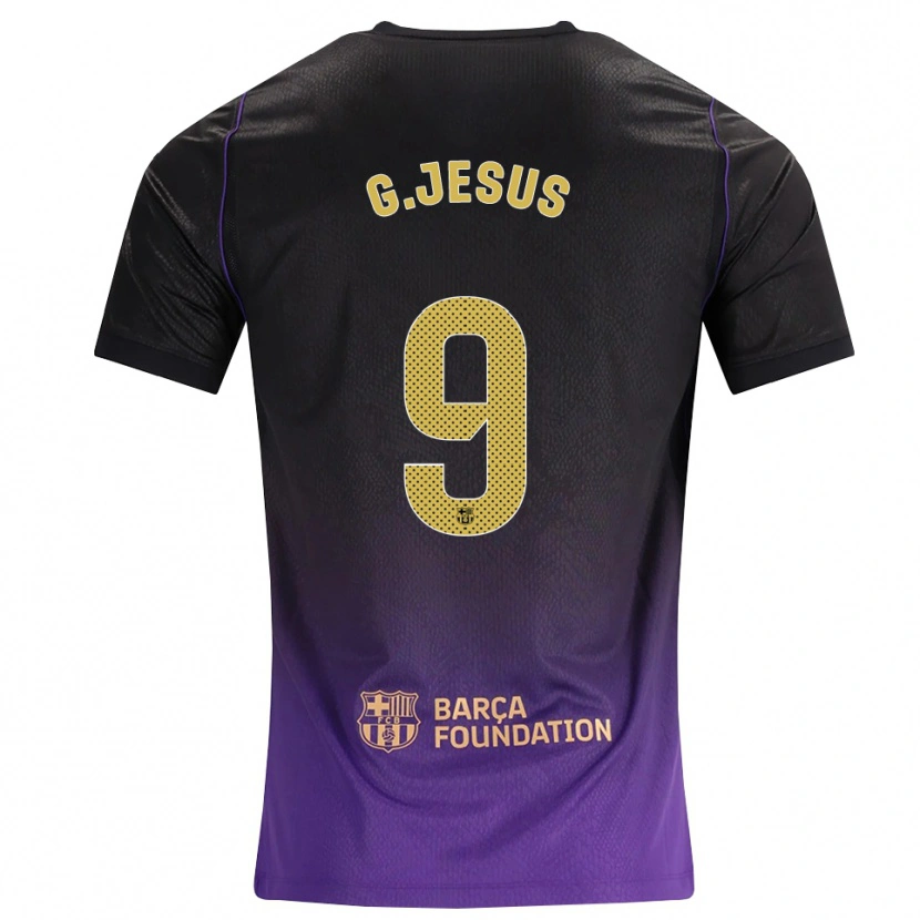 Danxen Niño Camiseta Gabriel Jesus #9 Morado Amarillo Negro 2ª Equipación 2026/27 La Camisa