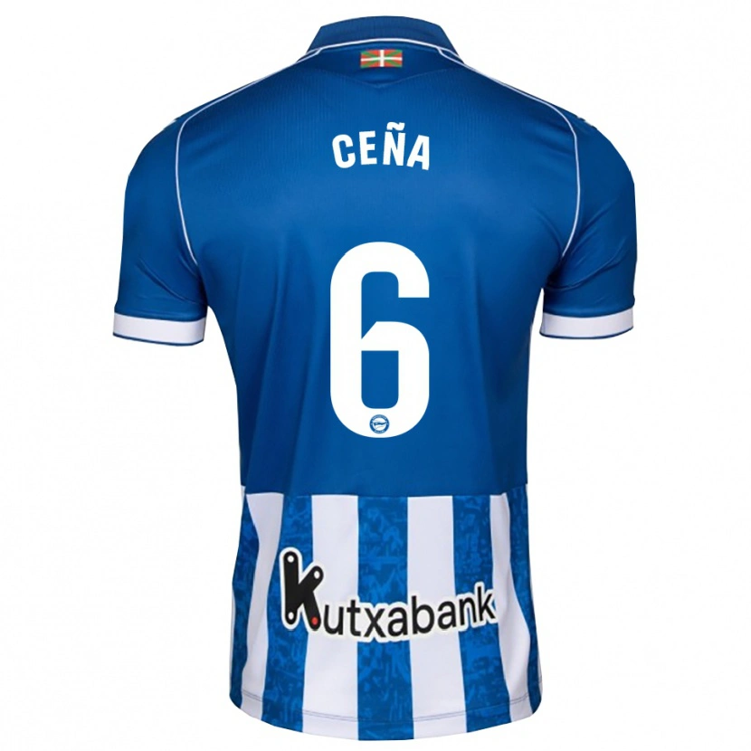 Danxen Niño Camiseta Marcos Ceña #6 Azul Blanco Negro 1ª Equipación 2026/27 La Camisa