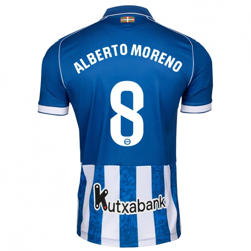 Danxen Niño Camiseta Alberto Moreno #8 Azul Blanco Negro 1ª Equipación 2026/27 La Camisa