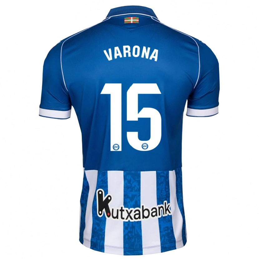 Danxen Niño Camiseta Ander Varona #15 Azul Blanco Negro 1ª Equipación 2026/27 La Camisa