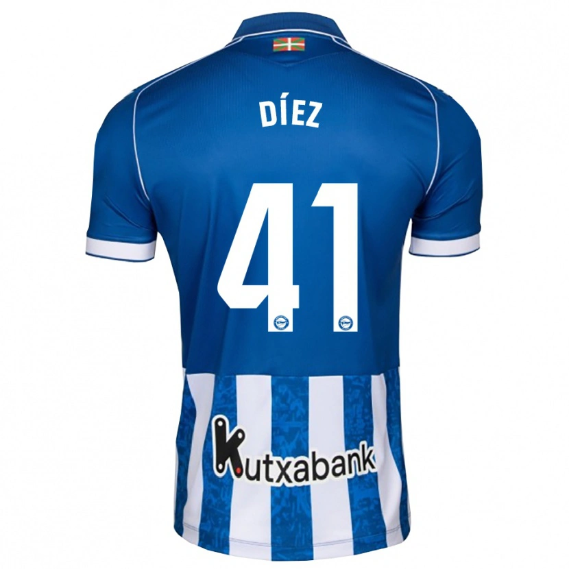 Danxen Niño Camiseta Victor Díez #41 Azul Blanco Negro 1ª Equipación 2026/27 La Camisa